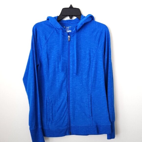 tek gear Tops - Tek Gear Royal Blue DryTek Hoodie Thumb Opening Zip Up Size Medium